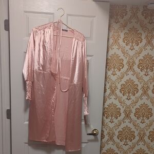 Elegant Pink Satin Robe